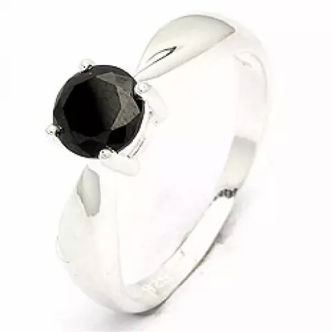 schwarz Zirkon Ring aus Silber