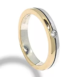Ring aus oxidiertem Sterlingsilber mit 8 Karat Gold