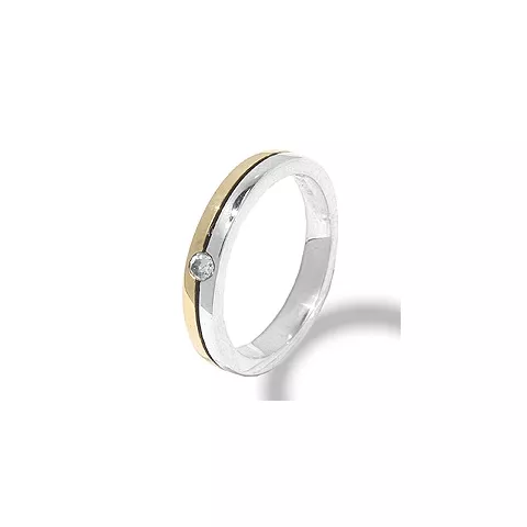 Ring aus oxidiertem Sterlingsilber mit 8 Karat Gold
