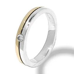 Ring aus oxidiertem Sterlingsilber mit 8 Karat Gold