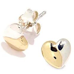 Herz Ohrringe in Silber mit vergoldetem Sterlingsilber
