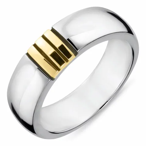 Kollektionsmuster Herrenring aus oxidiertem Silber mit 8 Karat Gold