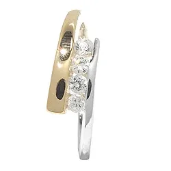 Zirkon Ring aus Silber mit 8 Karat Gold