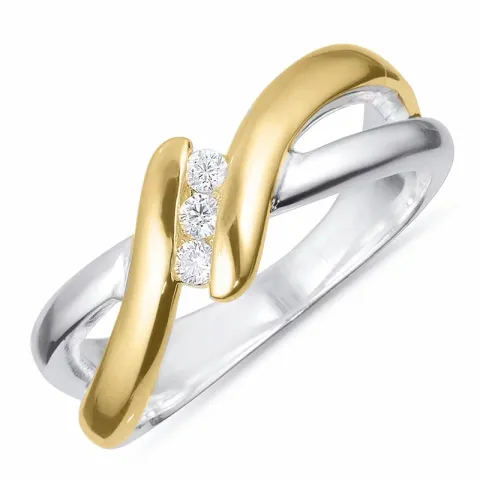 abstraktem Ring aus Silber mit 8 karat Gold