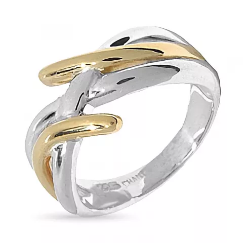 breit Ring aus Silber mit 8 karat Gold