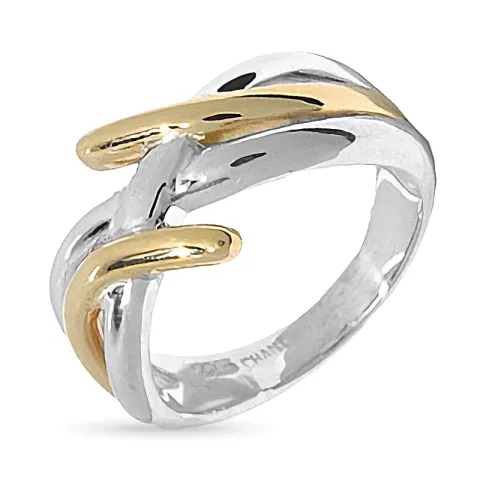 breit Ring aus Silber mit 8 karat Gold