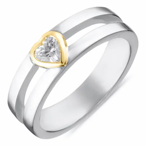 Herz Ring aus Silber mit 8 karat Gold