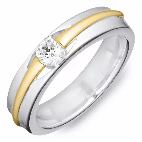 echten Ring aus Silber mit 8 karat Gold