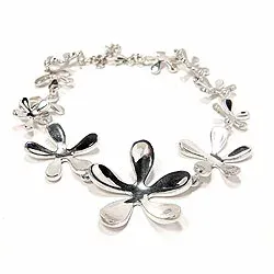 Blumen Armband aus Silber und Anhänger aus Silber