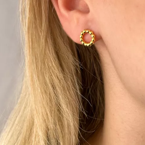 runden Ohrringe in vergoldetem Silber