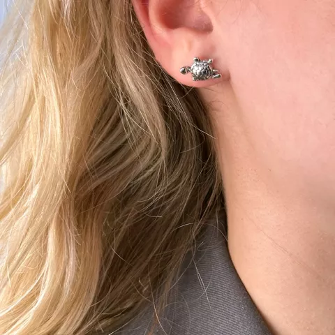 Schildkröte Ohrringe in Silber