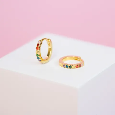 12 mm Zirkon Kreole in vergoldetem Sterlingsilber