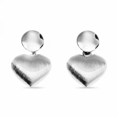 großen Herz Ohrringe in Silber