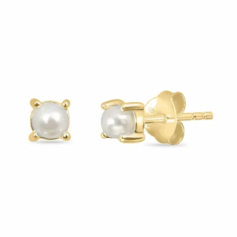 4 mm Perle Ohrstecker in vergoldetem Silber