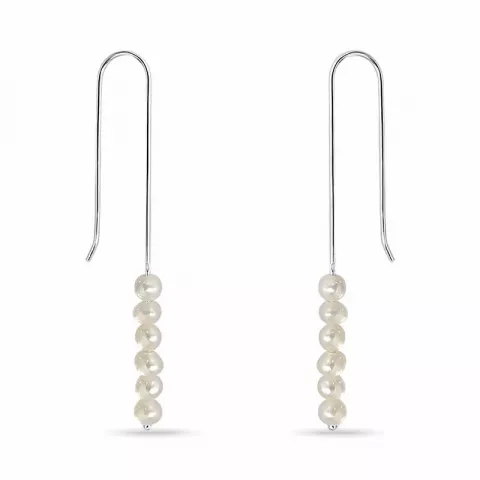lange Perle Ohrringe in Silber
