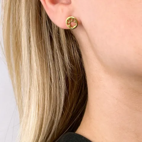 Pfote Ohrstecker in vergoldetem Silber - Little Ones