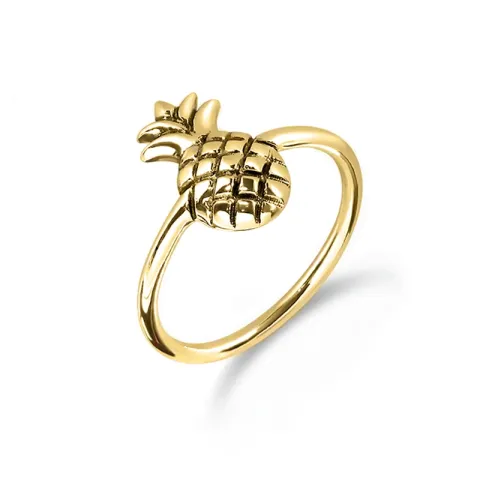 Ananas Ring aus vergoldetem Sterlingsilber