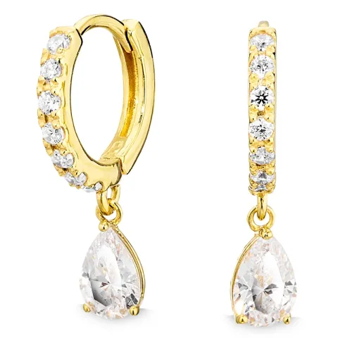 Zirkon Kreole in vergoldetem Silber