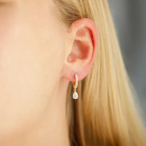 Zirkon Kreole in vergoldetem Silber