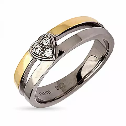 Dark Harmony Ring aus schwarzes rhodiniertes Silber mit vergoldetem Sterlingsilber