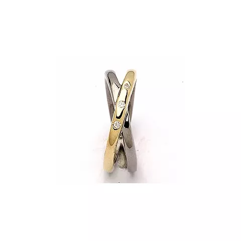 Breit Dark Harmony Ring aus schwarzes rhodiniertes Silber mit vergoldetem Sterlingsilber