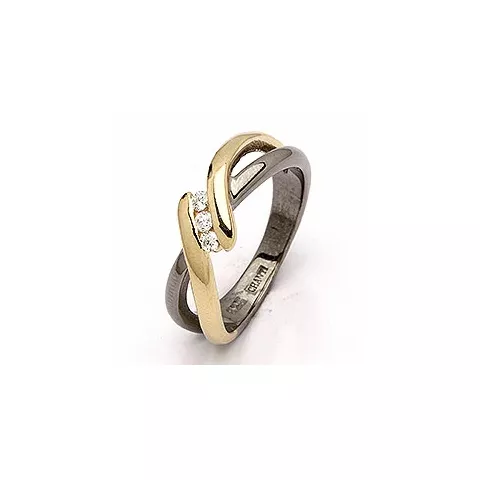 Dark Harmony Ring aus Silber mit vergoldetem Sterlingsilber