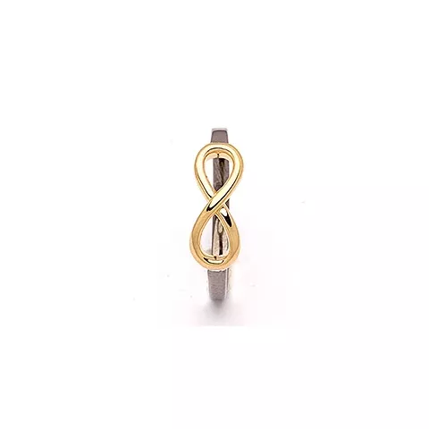 Unendlichkeitszeichen Ring aus schwarzes rhodiniertes Silber mit vergoldetem Sterlingsilber
