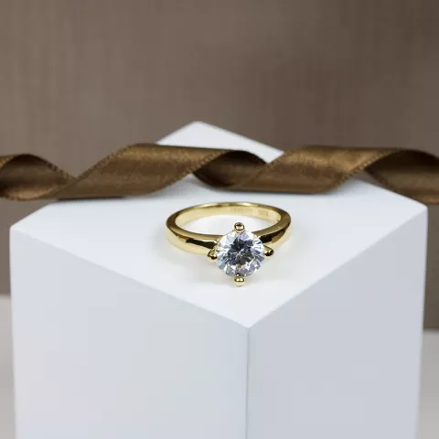 Zirkon Ring aus vergoldetem Sterlingsilber