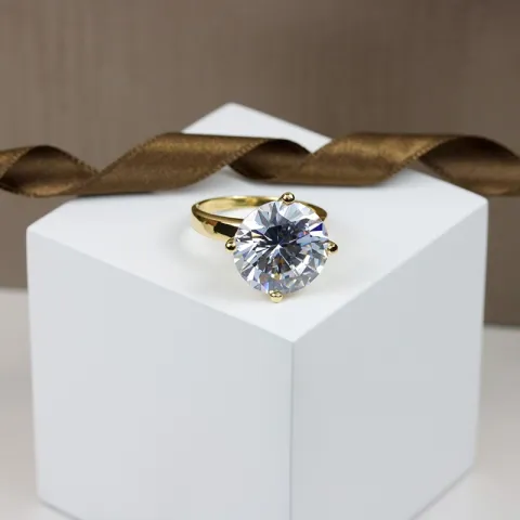 Zirkon Ring aus vergoldetem Sterlingsilber