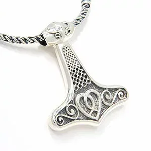 Herren Thors Hammer Anhänger aus oxidiertem Sterlingsilber
