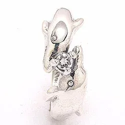 Delfin Ring aus oxidiertem Sterlingsilber