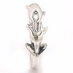 Delfin Ring aus oxidiertem Sterlingsilber