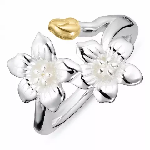 Blumen Ring aus Silber mit vergoldetem Sterlingsilber