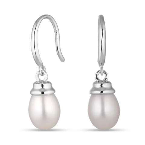 7,5-8 mm Perle Ohrringe in Silber