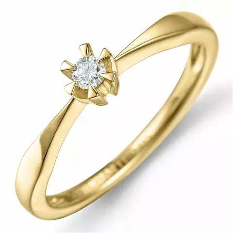 0,05 ct Solitärring aus 14 Karat Gold