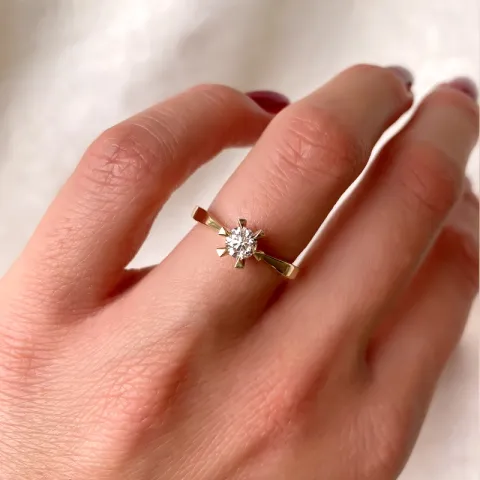 Diamant Solitärring in 14 Karat Gold 0,40 ct