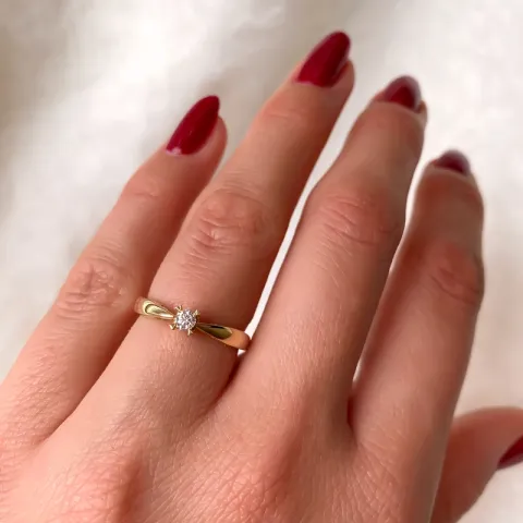 0,10 ct Solitärring aus 14 Karat Gold