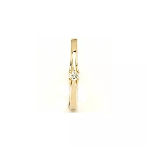 Einfacher diamant gold ring in 14 karat gold 0,05 ct