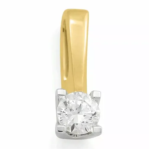 Diamant Solitäranhänger in 14 karat Gold- und Weißgold 0,20 ct