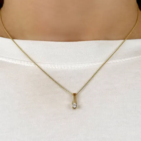 Diamant Solitäranhänger in 14 karat Gold 0,20 ct