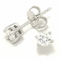 2 x 0,20 ct Solitärohrstecker in 14 Karat Weißgold mit Diamant