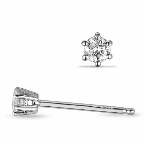 2 x 0,05 ct Solitärohrstecker in 14 Karat Weißgold mit Diamant