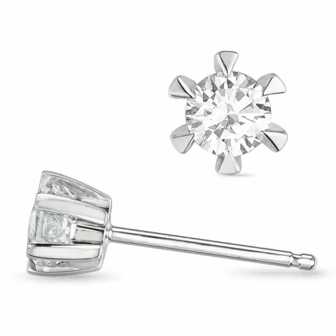 2 x 0,20 ct Diamant Solitärohrstecker in 14 Karat Weißgold mit Diamant 