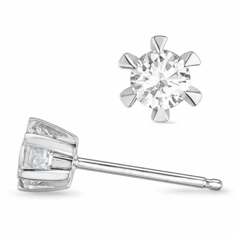 2 x 0,50 ct Solitärohrstecker in 14 Karat Weißgold mit Diamant