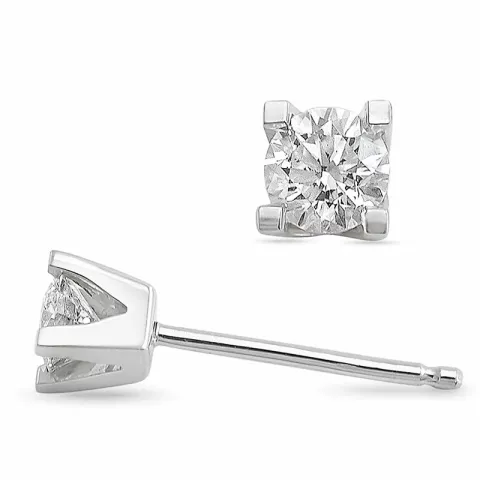 2 x 0,30 ct Solitärohrstecker in 14 Karat Weißgold mit Diamant
