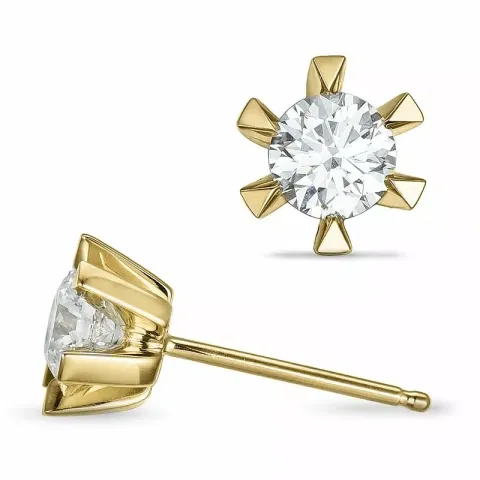 2 x 0,40 ct Solitärohrstecker in 14 Karat Gold mit Diamant 