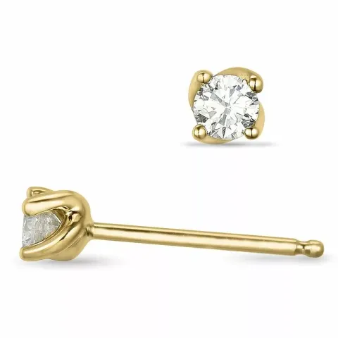 2 x 0,20 ct Solitärohrstecker in 14 Karat Gold mit Diamant 