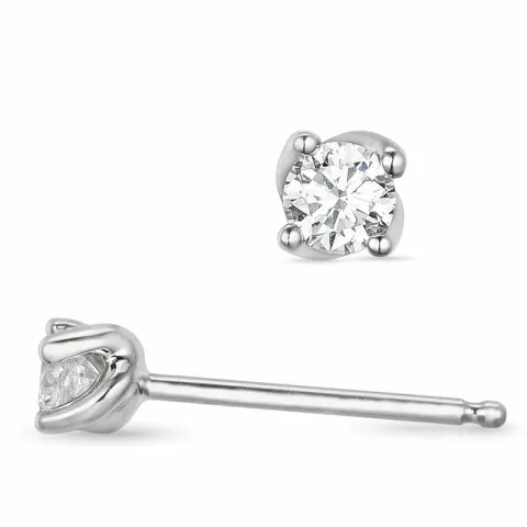 2 x 0,10 ct Solitärohrstecker in 14 Karat Weißgold mit Diamant