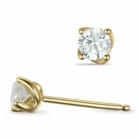 2 x 0,20 ct Solitärohrstecker in 14 Karat Gold mit Diamant 