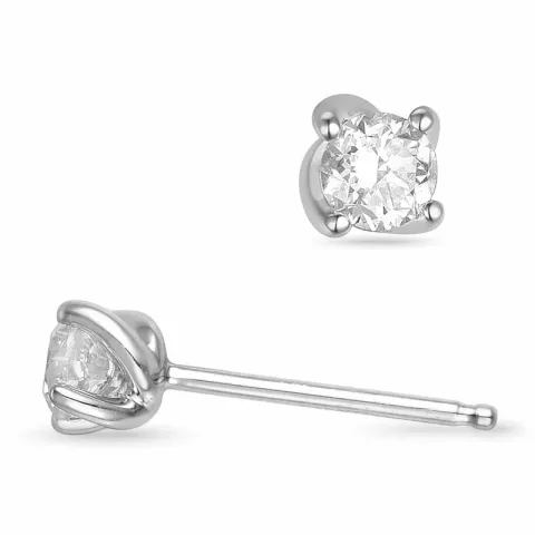 2 x 0,20 ct Solitärohrstecker in 14 Karat Weißgold mit Diamant